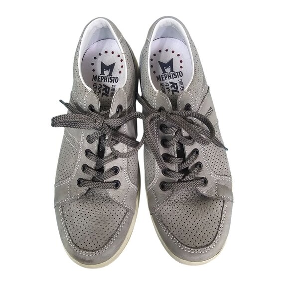 Mephisto Mens Hero Gray Suede Lace-Up Shoes Sz 7 US Perforated Walking Cushioned - Picture 6 of 9
